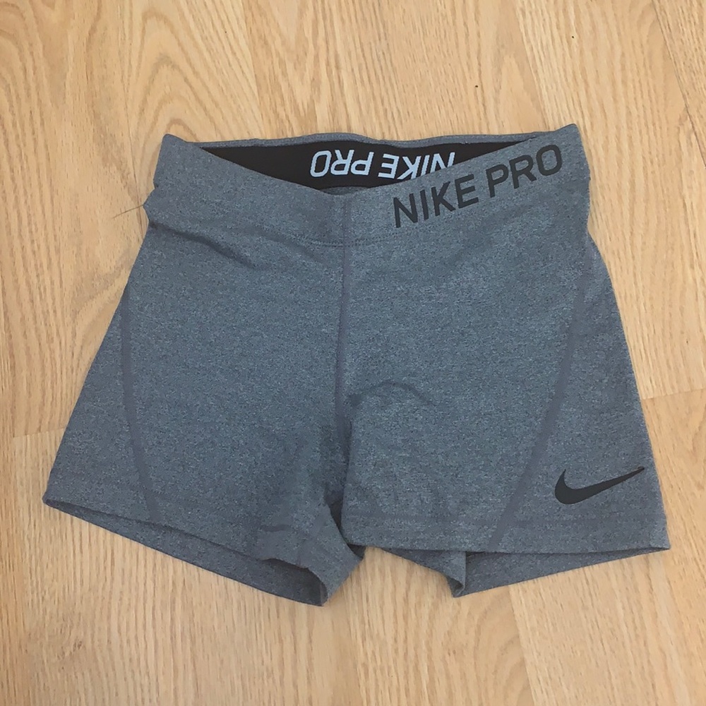 Gray Nike Pro shorts